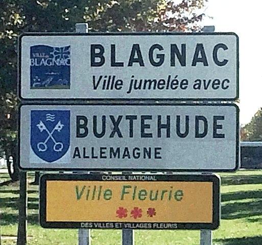 Blagnac, panneau d'entrée de la commune