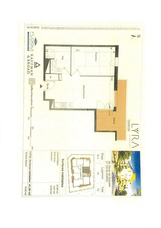 Appartement T2 à louer - 2 pièces - 41.5 m2 - BLAGNAC - 31 - MIDI-PYRENEES - Century 21 Fly Immo